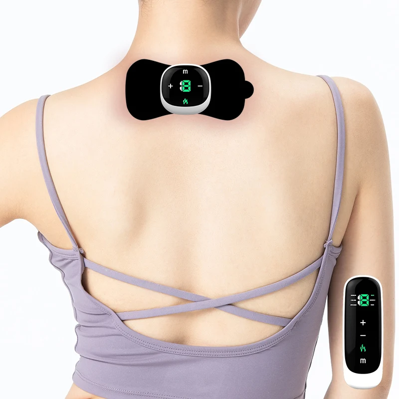 

TENS back neck massager with heat high quality neck massager wireless rechargeable cordless neck massager, Black/white