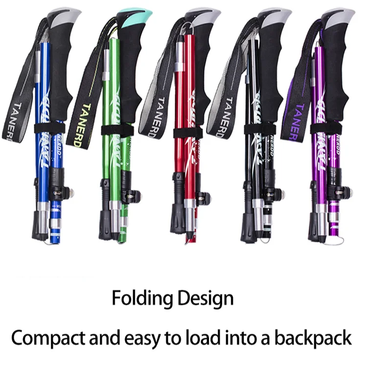 

Collapsible Trekking Poles Foldable 3K Carbon Fiber Folding Trekking Poles Carbon fiber Hiking Poles Stick with Stable Twist Loc