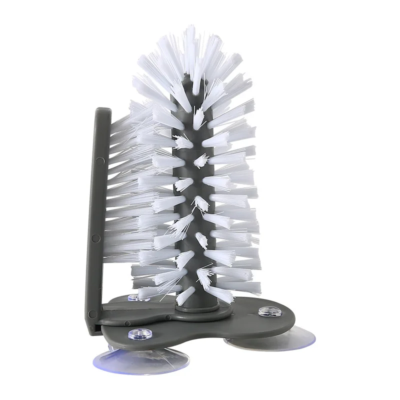 

Wall Mounted Glass Cup Brushes, Drinking Cup Glass Washer Brush, Kitchen Sink Rotating Water Bottles Cleaner, As picture