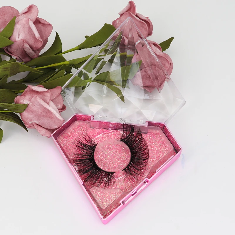 

custom wispy 25mm natural long mink fur eyelashes with beauty blenders sets