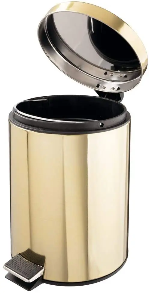 
Mini Round painting household kitchen Stainless Steel foot pedal gold 5L 3L Trash Can 