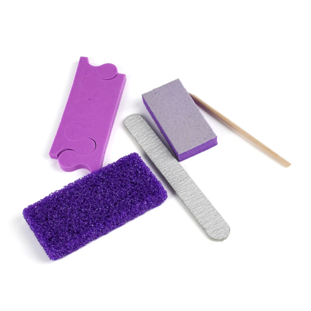 

200Sets/Case 5Pcs Disposable Beauty Salon Kit Manicure Pedicure Set, Yellow, purple