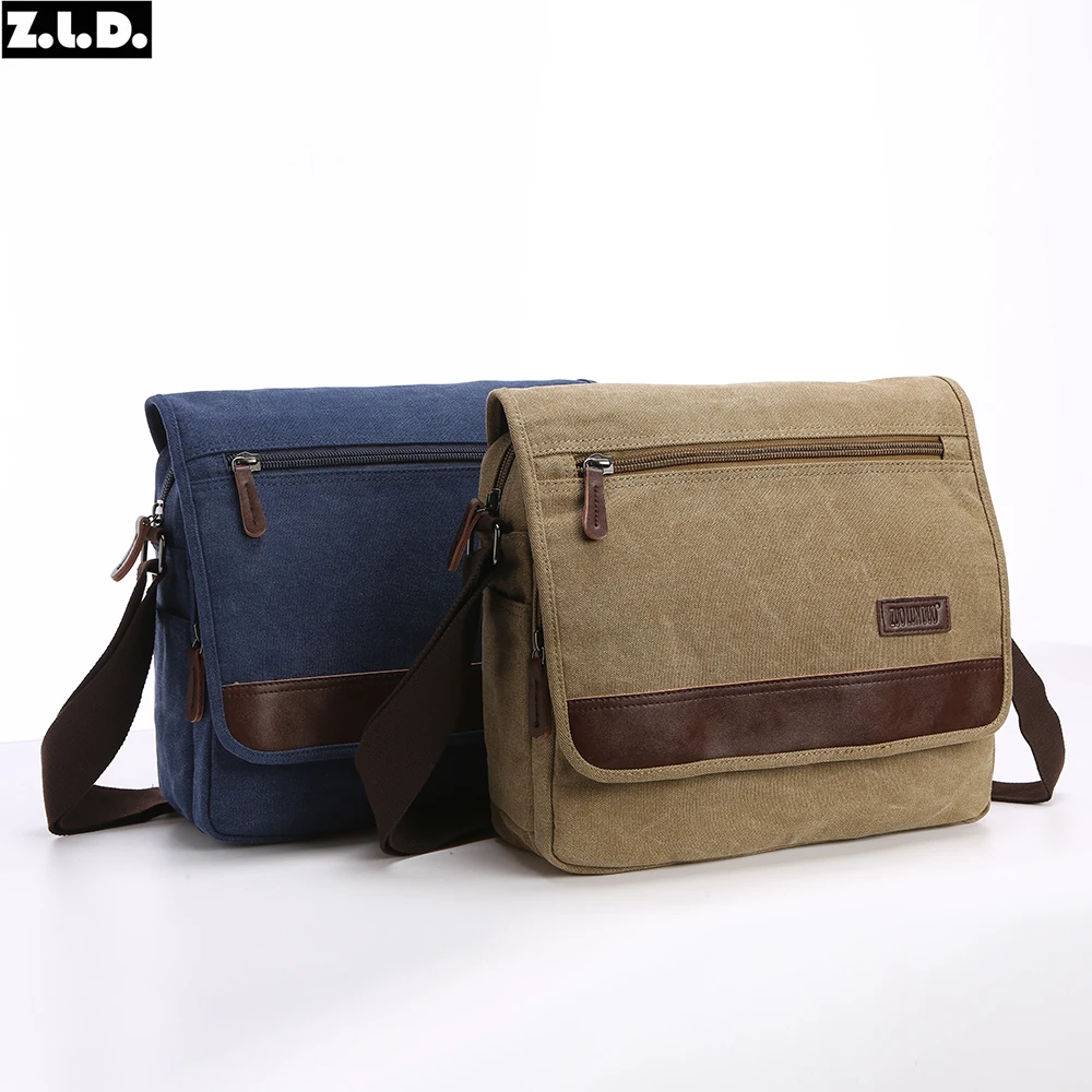 ZUOLUNDUO Custom Messenger Bags with logo Leather Messenger Bag Men