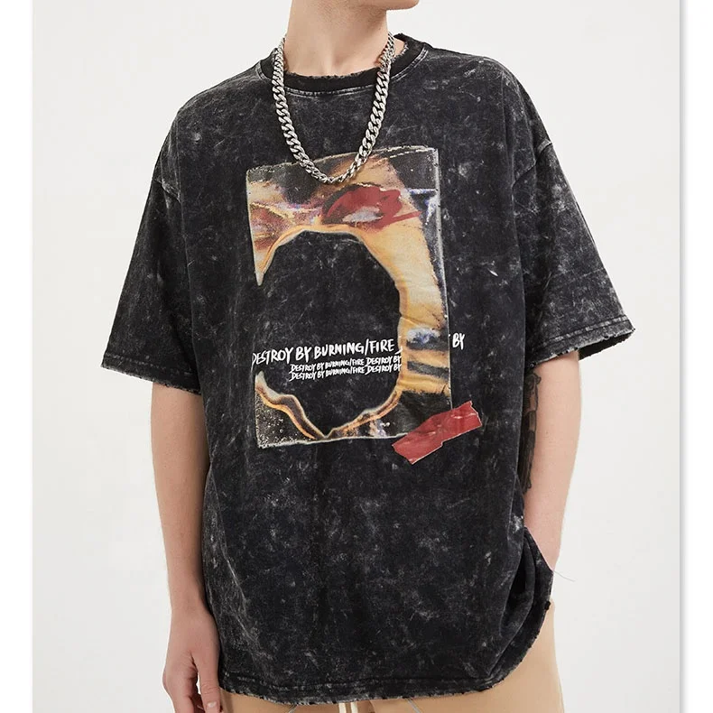 

Hip Hop Men Streetwear Graphic Printing Man Tee Shirt