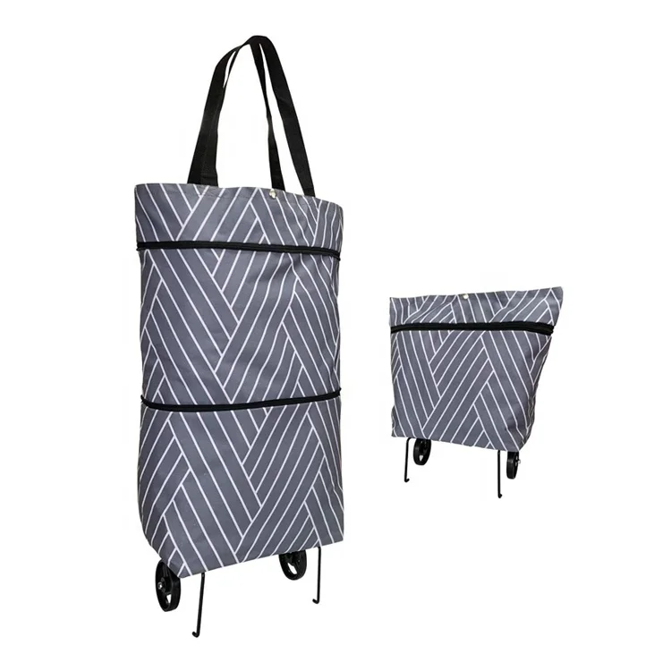 

Hot Sale Customizable 2 in 1 Foldable Easy Carry Supermarket Wheel Trolley Shopping Bags, Customized color