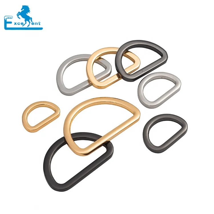 

Metal flat D ring buckle for bag accessories Dog collar d-ring clips