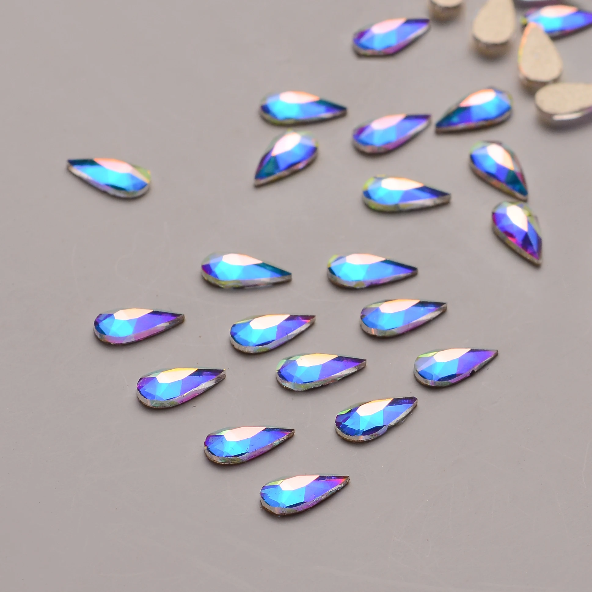 

Wholesale Flatback Fancy Crystal AB Stone Raindrop Shapes 4*8 mm Nail Rhinestone For Nail Art Decoration Jewelry Making