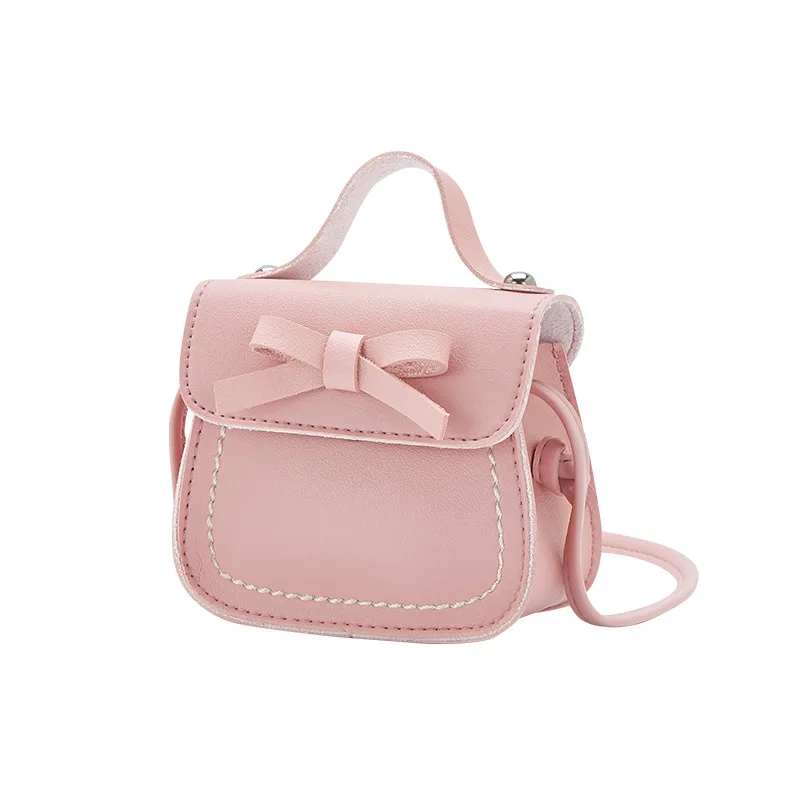 

2021 Little Girl PU Leather Cute Purse Fashionable Kids colourful Handbag Crossbody Bag Mini Bowknot for Children Bags