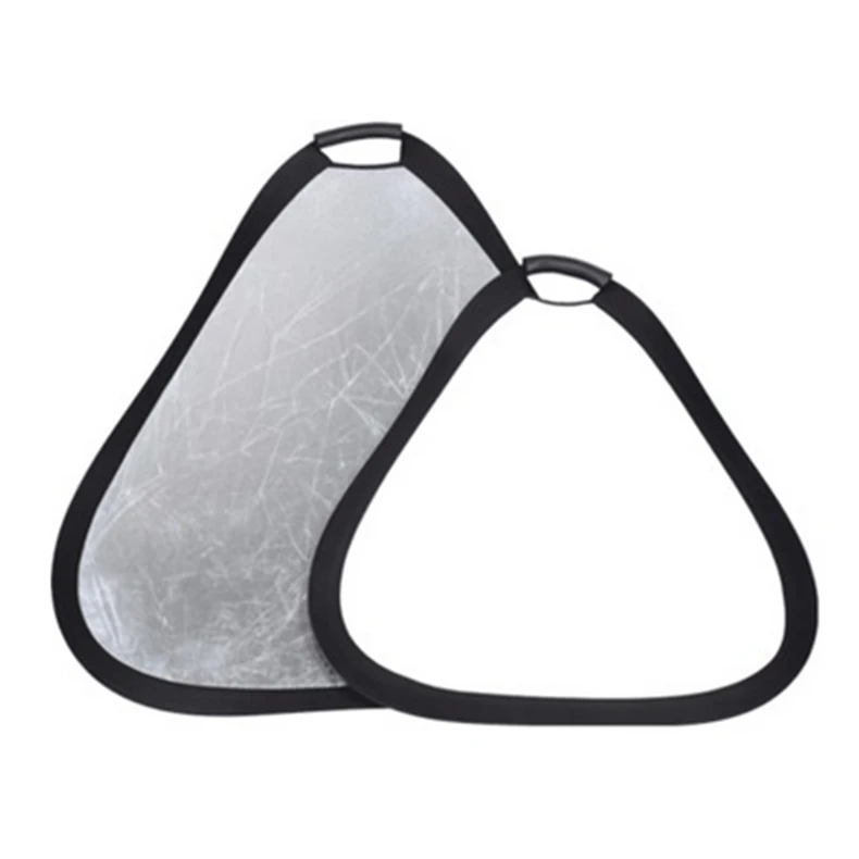 

Portable 2in1 Photography 30cm 60cm 80cm Silver White Triangle Photo Reflector
