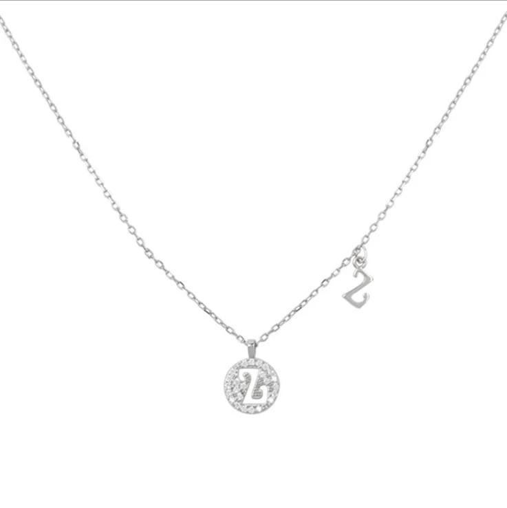 

Custom Jewelry Hip Hop Zircon Chain Pendant Fashion 26 Letters Silver Initial Necklace