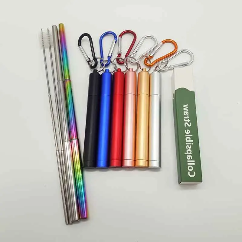 

Professional Manufacturer Hot Sale Collapsible Telescopic Metal Drinking Straw