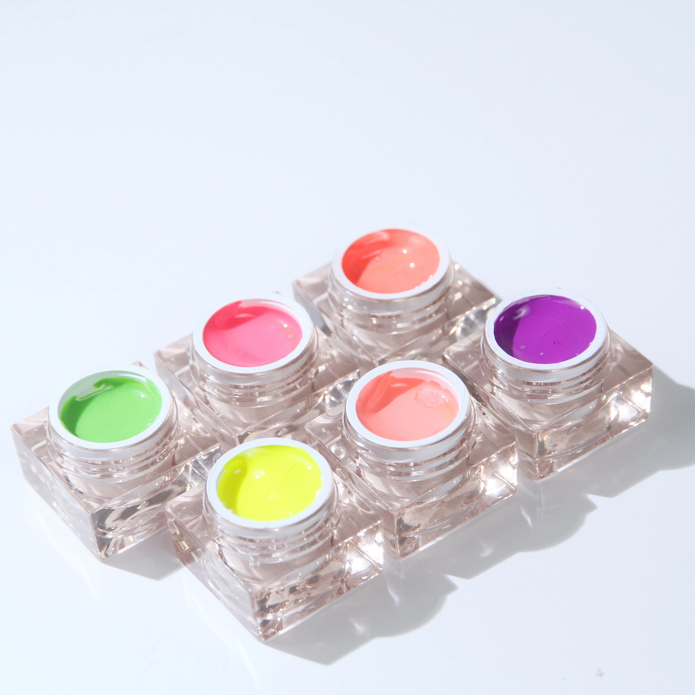 

READY TO SHIP Fluorescent Purple Orange Colorful Painting For Nails Salon Supplies Color Gel UV gel nail polish set, Customised