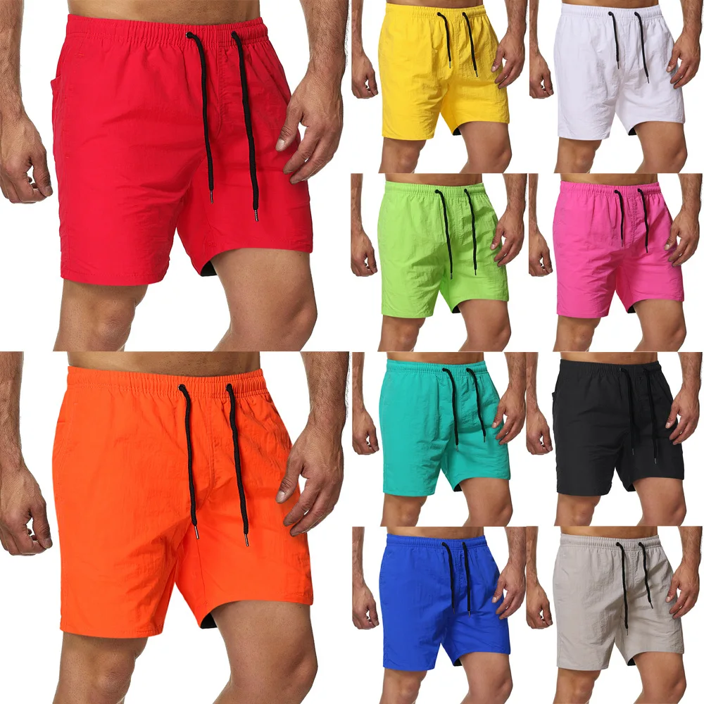 M0017 New Arrivals Candy Colored Five Part Pants For Men Waterproof And Quick Drying  Mens Swim Shorts