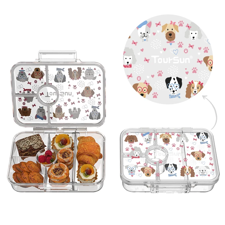 

tritan kids Bento food container plastic microwave safe 4 compartment lunch box bento