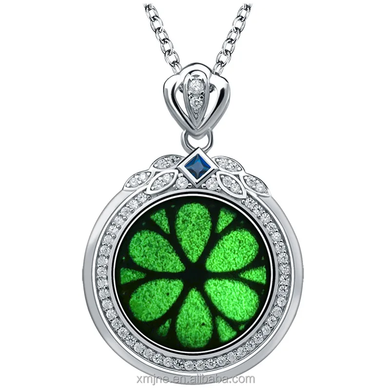 

S925 Silver Full Diamond Inlaid Natural Ink Green Grade A Jadeite Ink Jade Necklace Jade Pendant Female Collarbone Chain