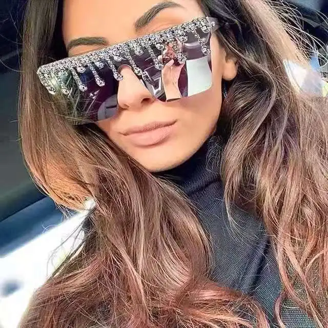 

designer sunglasses authentic 2020 lunettes de soleil femme lunette diamond shades handmade rhinestone sunglasses 2021