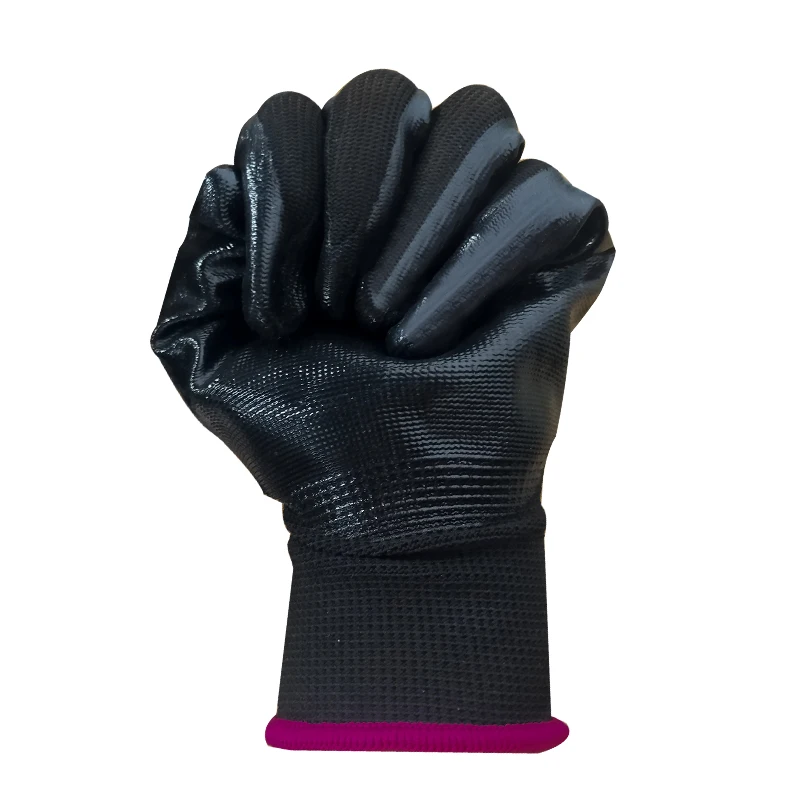 
cheapest nitrile coated gloves safety work black nitrile gloves china supplier 