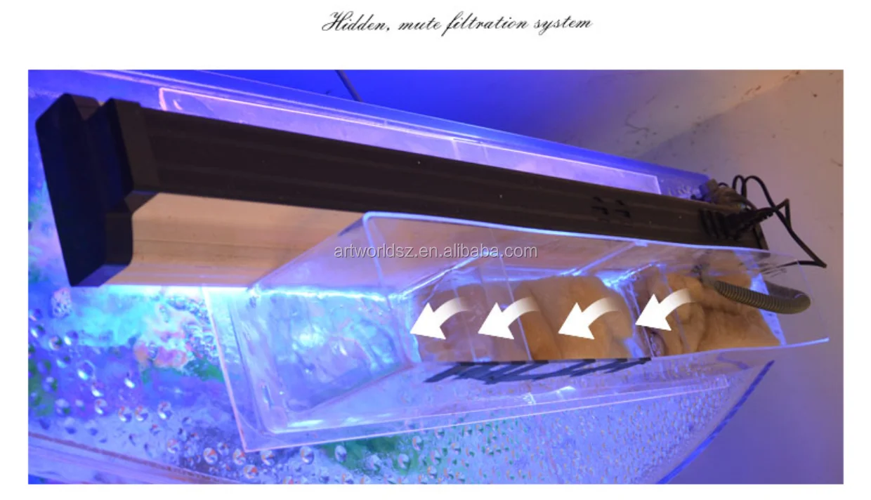 Curve Acrylic Aquariums Large Floor Stand Square Aquarium With Led