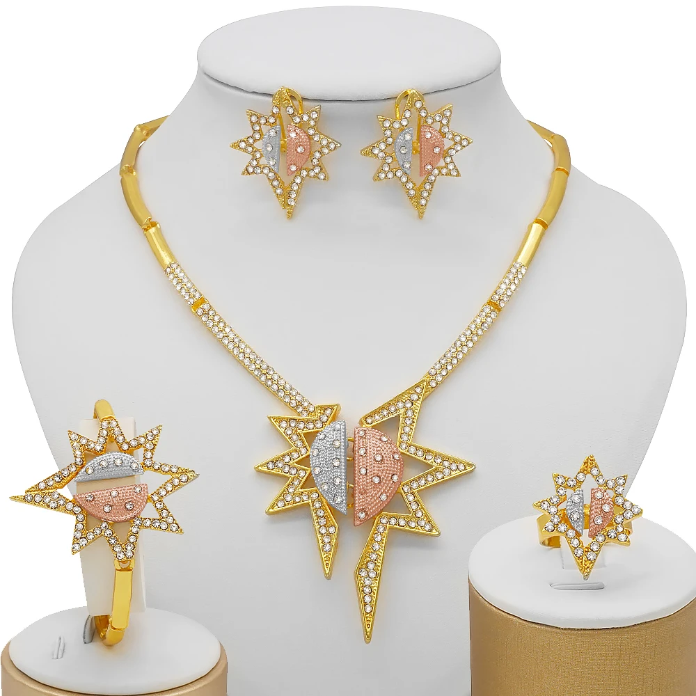 

2021 fashion wedding jewelry set Brazil gold jewelry sets Dubai jewelry sets women BJ857, As picture