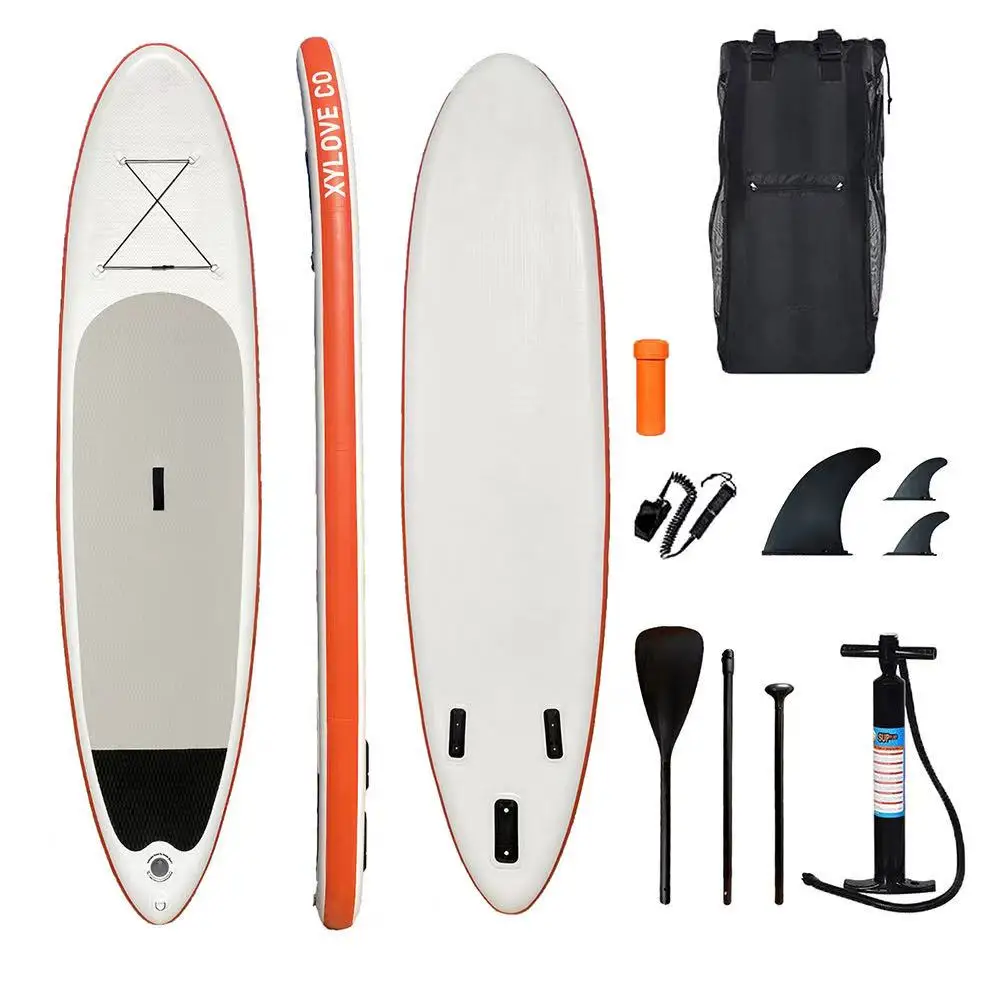 

wholesale paddle board sup inflatable board stand up paddle board, White-orange