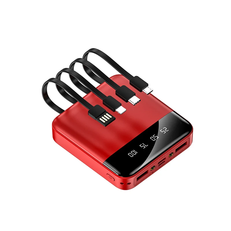 

MIDI Power Banks Mobile Charger Wallet Portable Mi Mini Power Bank 10000mah Pocket Powerbank 10000Mah With Cable For Xiaomi
