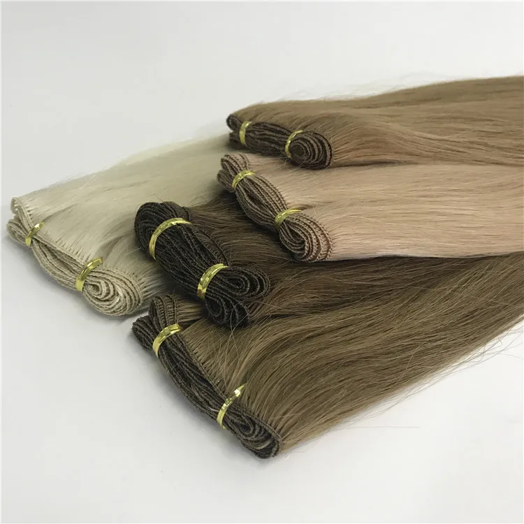 

Factory Direct Supply Blonde Hand Tied Hair Weft 100% Raw Russian Remy Hair Extensions