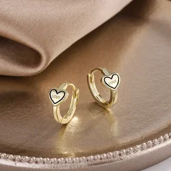 New arrival jewelry Korean Simple Fashion Gold Plated Heart Stud Earrings For Women exquisite Trendy LOVE Letter Hoop Earring