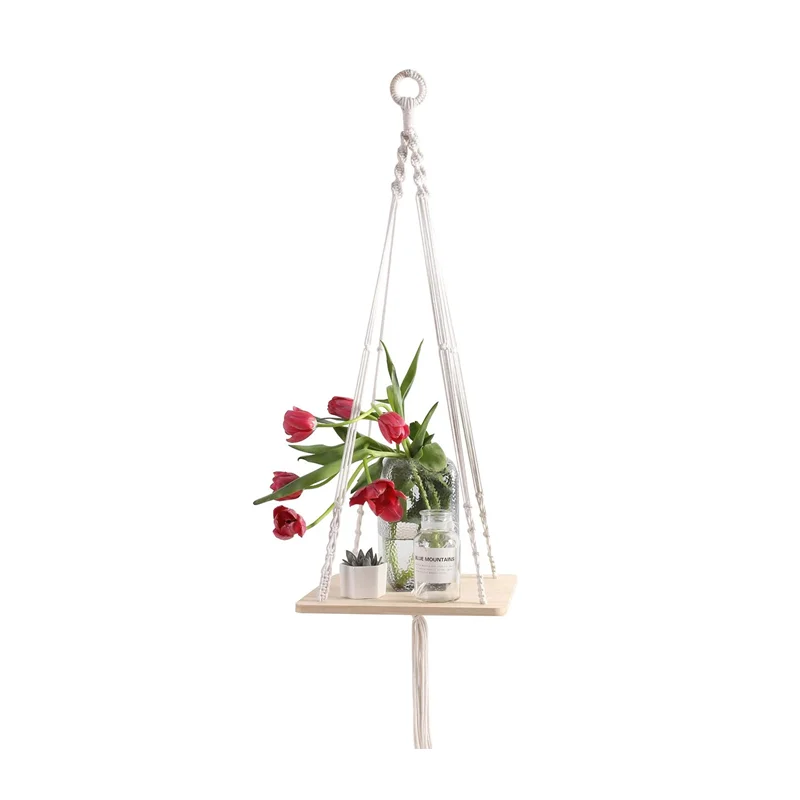 

New fabric plant holder floating plant holder for wall decor plant pot, White