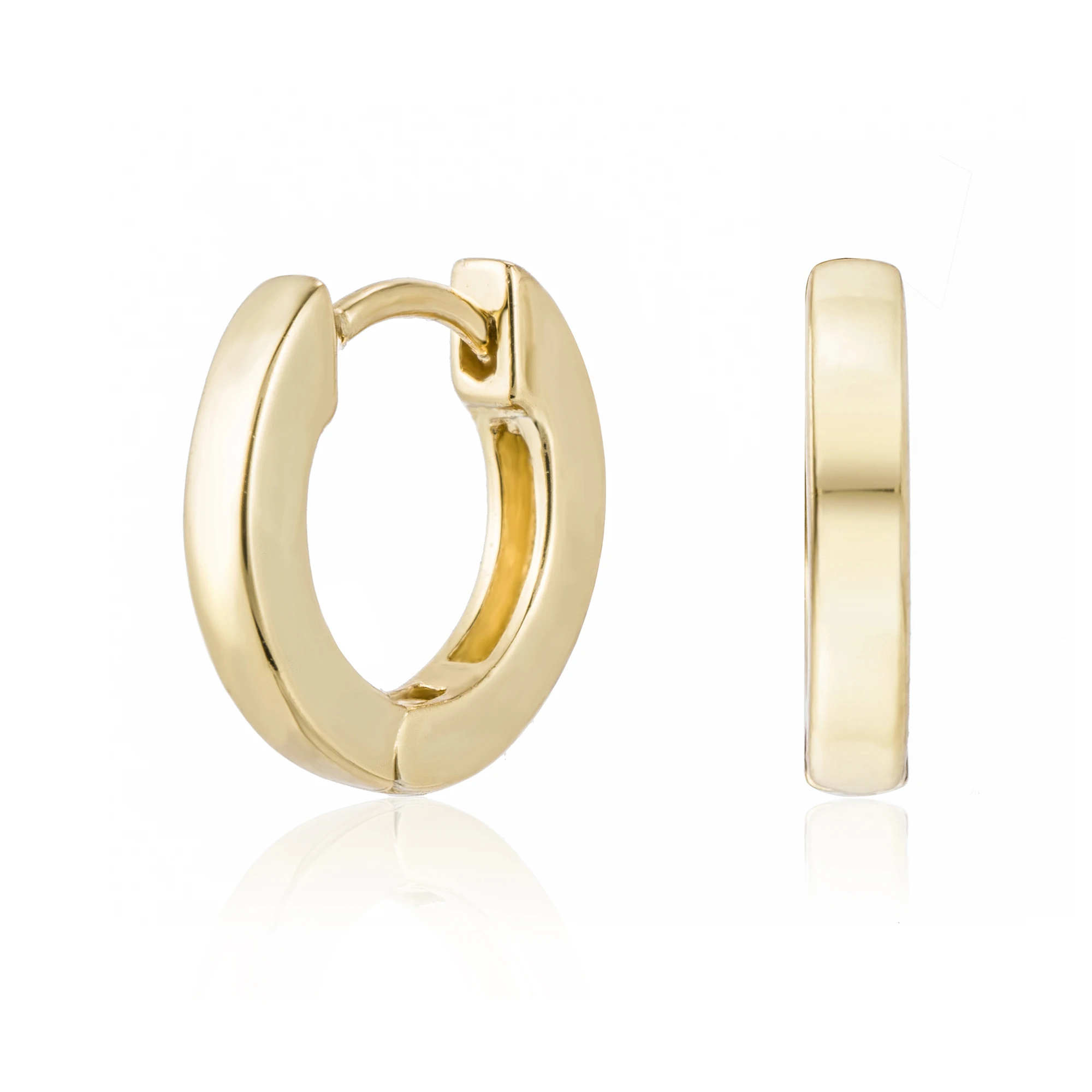 

fashion jewelry 18k gold plated simple clip on small huggie hoop brass women earrings, Customized color