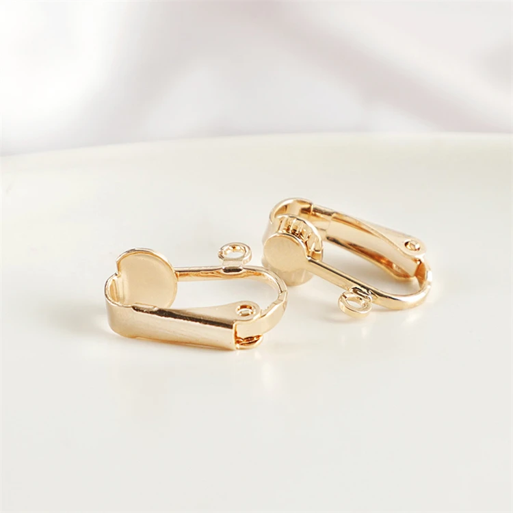 

Korean style earrings Brass acssessory jewelry Spiral shape 18K Gold plated gold No ear hole stripe ear clip