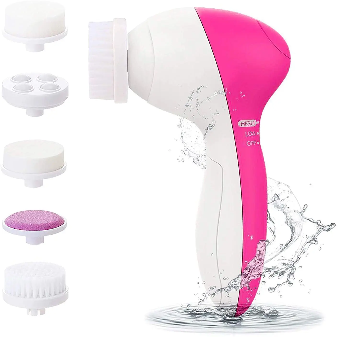 

Electric Facial Cleansing Brush Waterproof Face Spin Brush with 5 Brush Heads for Deep Cleansing Gentle Exfoliating