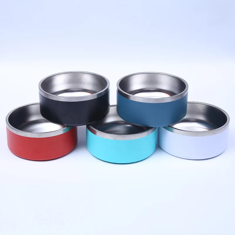 

Wholesale 32oz 64oz Double Wall Stainless Steel Dog Bowl Manufacturer Stainless Steel Pet Bowl With Logo Custom