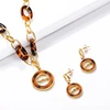 BAOYAN Gold Plated Stainless Steel Leopard Lucky Letter Jewelry Sets