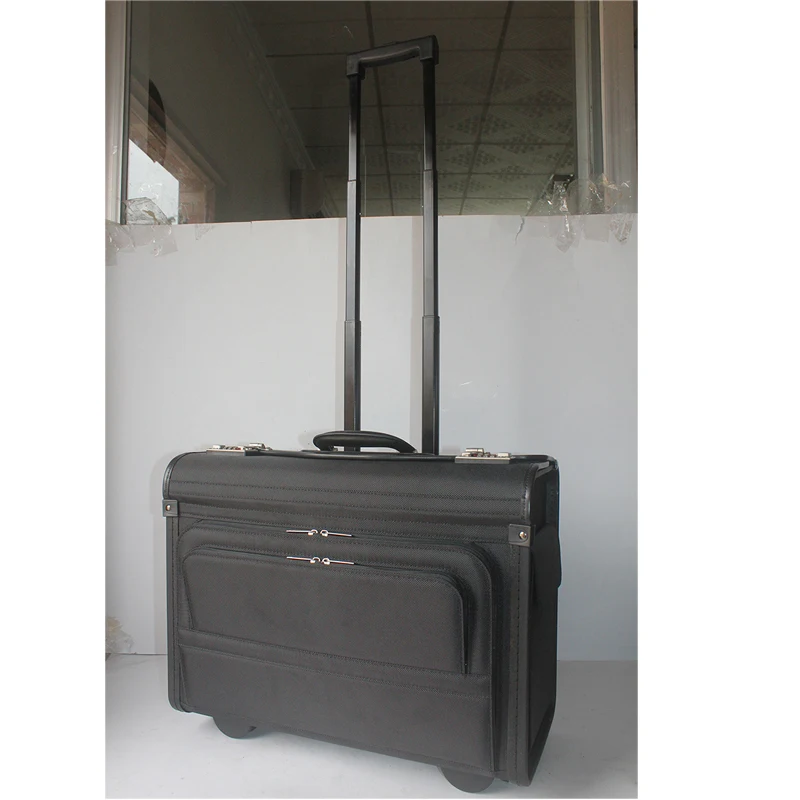 

Factory wholesale boarding case men pilot suitcase trolley suitcase oxford travel luggage, Black brown