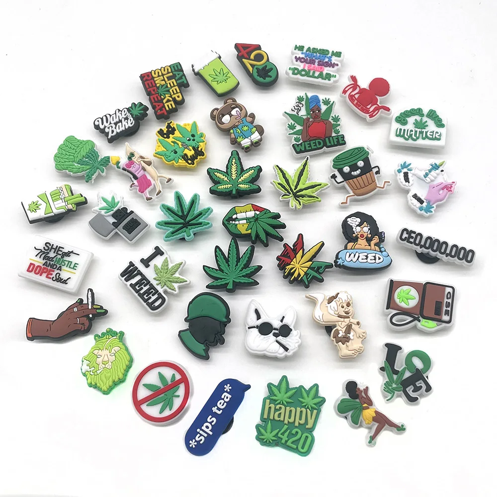 

Wholesale 2022 new weed mexican pvc crocodile charm, As picture/custom