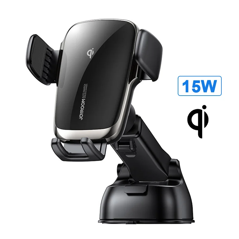 

ZS248 FCC CE Qi Self-Aligning Coil Car charger mobile Mount Dashboard Qi 15W Wireless fast Charging Car phone Holder