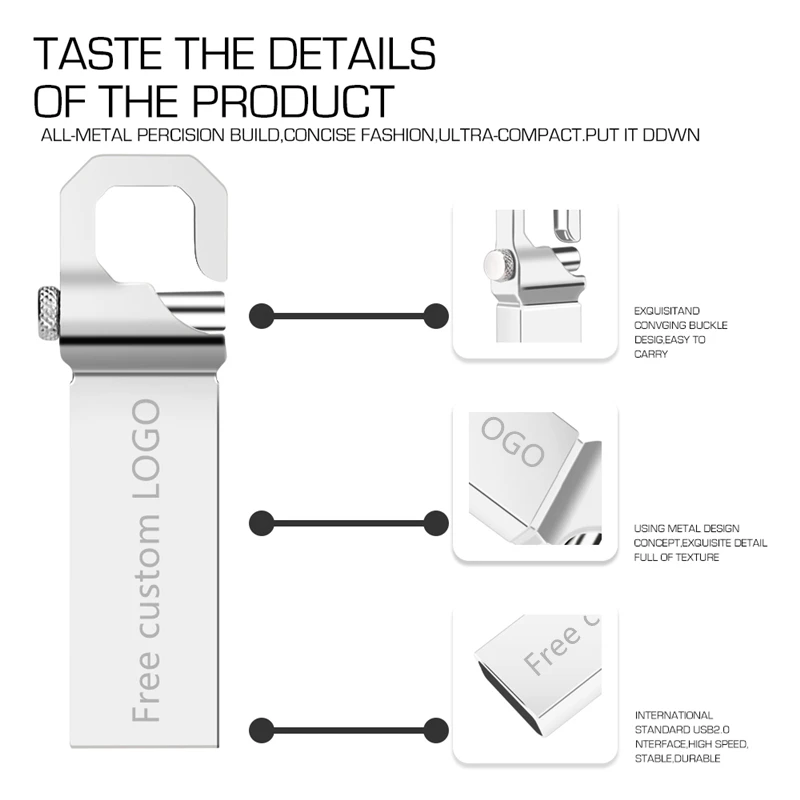 Higi Quality Mini USB Flash Drive USB 3.0 Metal USB stick Real Capacity 8GB 16GB 32GB 64GB Pendrive Free Custom Logo - ANKUX.COM
