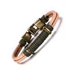 JSFBL106 American fashion leather braided stainless steel bracelet Titanium steel bangle for men