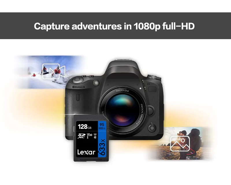 Lexar 32GB 64GB 128GB 256GB V30 U3 Class 10 SD Card Memory SDHC SDXC Card Max 95MB/s High Speed For Camera - ANKUX.COM