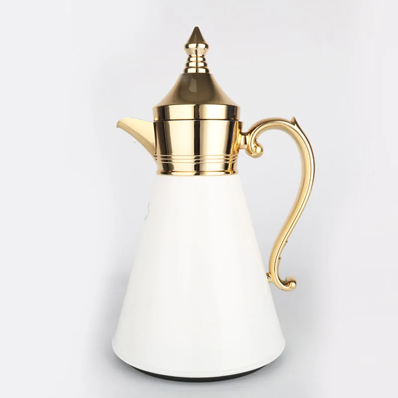 

MANUFACTURER PROVIDED ARABIC STYLE COFFEE POT THERMOS ARABIC COFFEE & TEA SETS, All gold, all silver, silver with gold