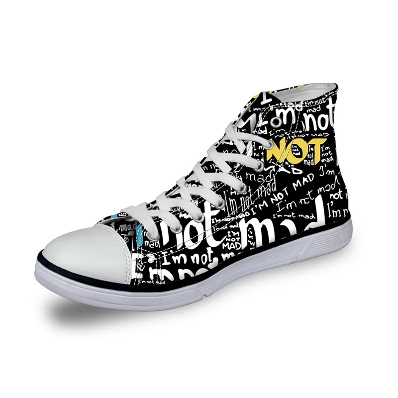 

Graffiti Custom Logo White Black Canvas Vulcanized Shoes High Top Sneakers For Men Shoe, Requirement