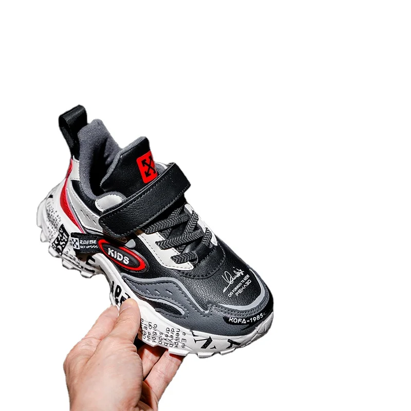

Best selling durable using designer kids shoes kids sport shoes, Black/red
