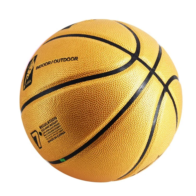 Customize Your Own logo Basketball Ball Composite Leather Basketball Golden Ball