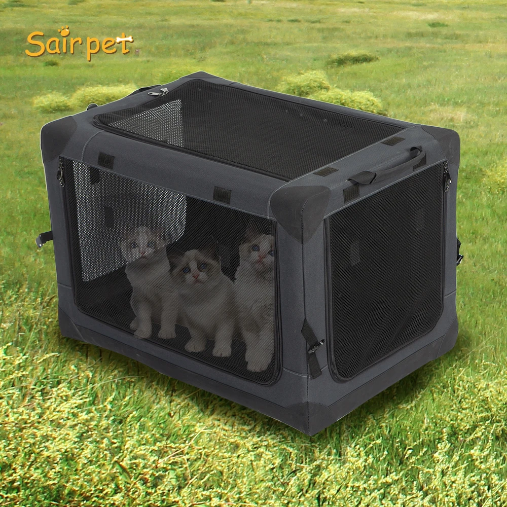 

Pet Transport Carrier Bag Breathable Dog Cat Carrier Bag Case Big Space Car Portable Carrying Travel Puppy Cage Box, Black