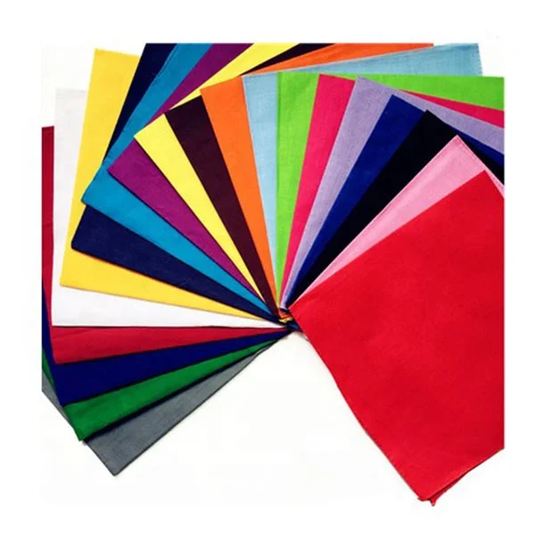 

Wholesale Organic Cotton Bandana Solid Colors Head Bandana Ready to Ship Hip Hop Bandana