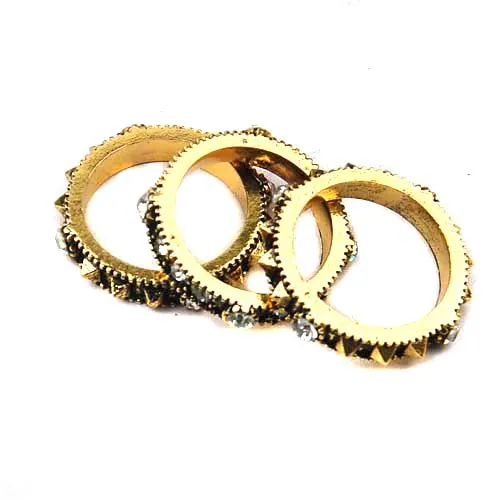 

Drop Shipping 3ps One Set Retro Vintage Women's Punk Finger Ring