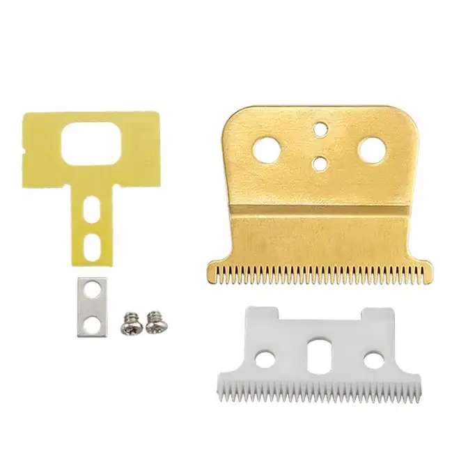 

Stainless Steel Gold Silver Blade Barber Clipper Replacement blade set for Andis T-outliner