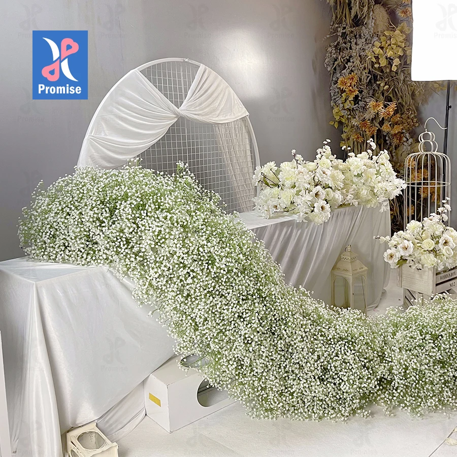 

Promise Artificial Gypsophila Flower Centerpieces Decorative Garland Wedding Arrangement Decoration Flower Ball Table Runner