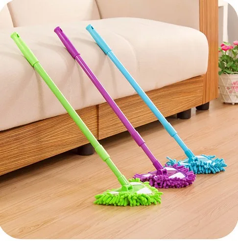 

Small Mini Rotatable Retractable Microfiber Mop For Household Cleaning With 2 Replacement Mop Floor Cleaning Mop, Multiple colour