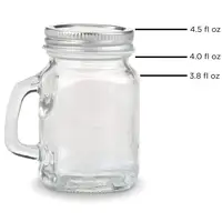 

Wholesale mini glass mason jar 4oz mug shot glass handle with lid